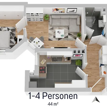 Salz&Wind Modernes Apartment In Kiel Zentral & 24H Selbst Check In Exterior photo